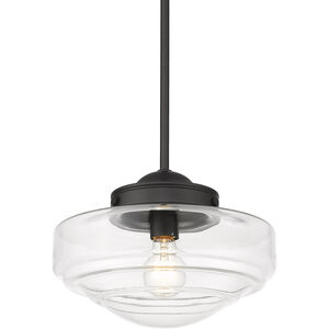Ingalls 1 Light 12 inch Matte Black Pendant Ceiling Light in Clear Glass, Medium